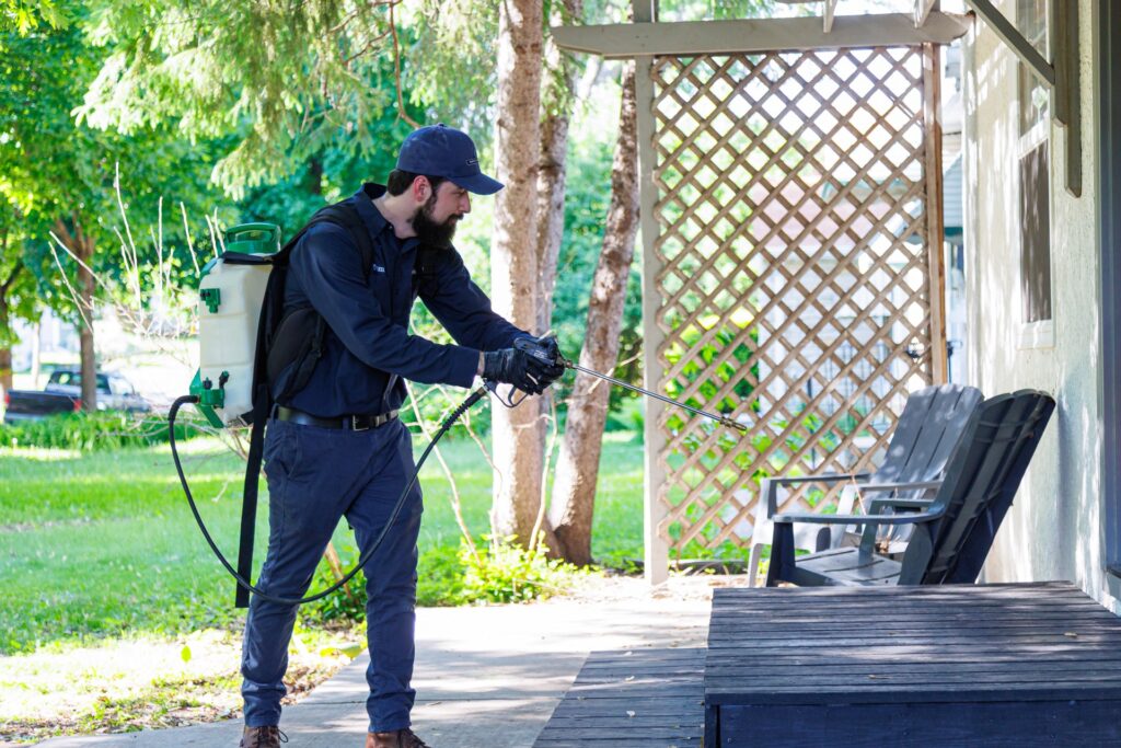 A service technician working on a property